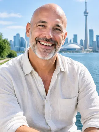 Illustrative profile photo of a man in his late forties, used as an example in Toronto